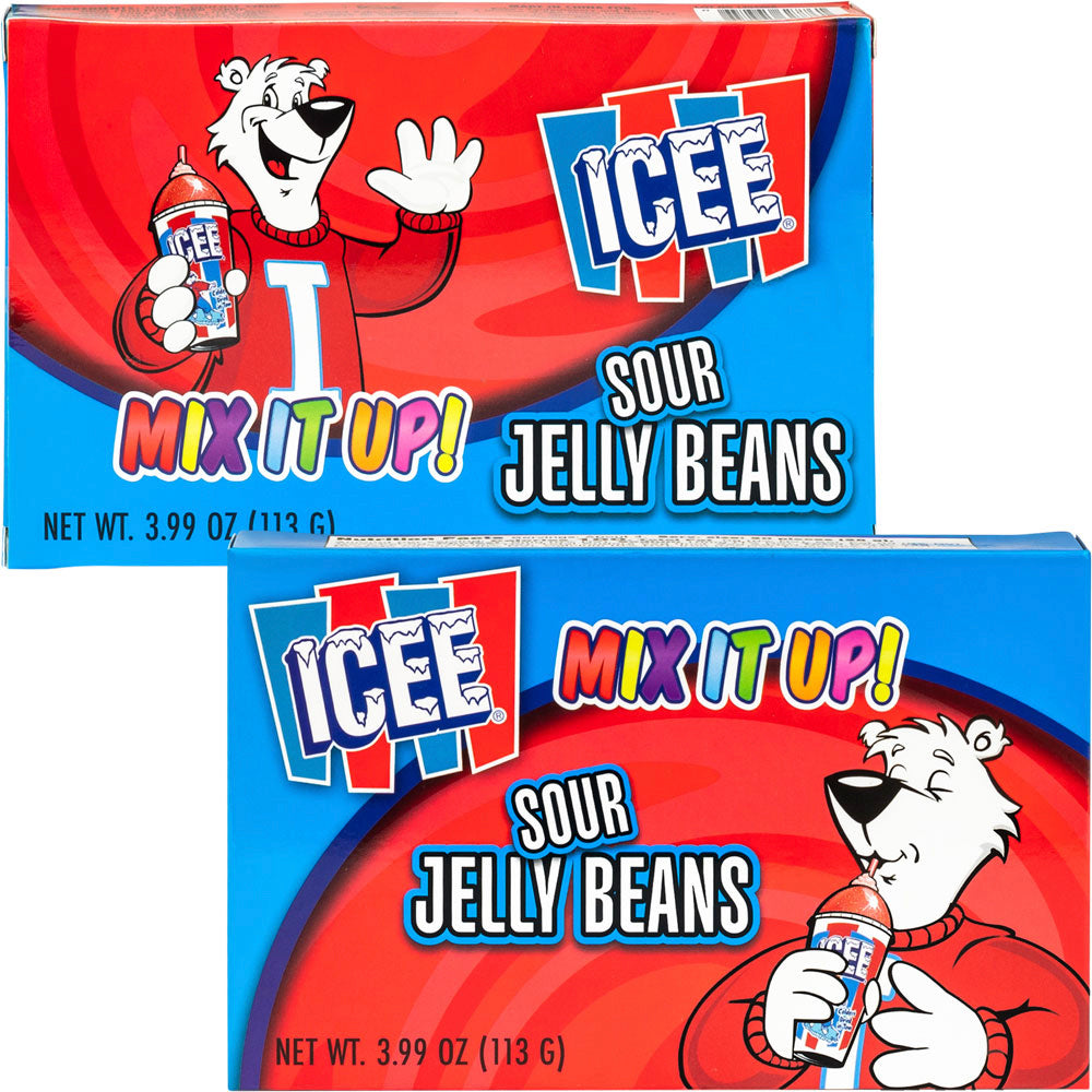 ICEE Sour Jelly Beans box with colorful design and logo.