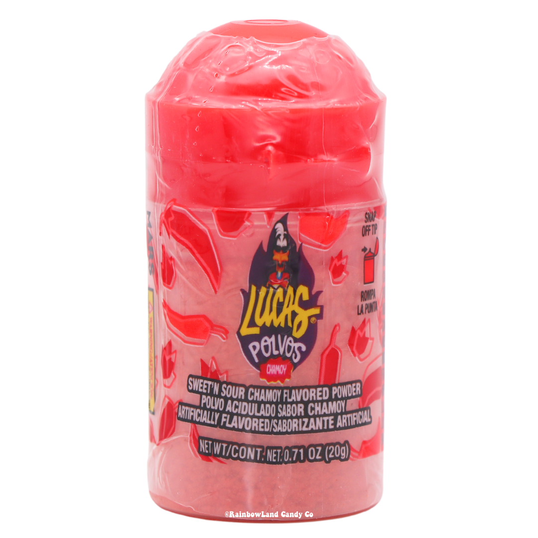 Lucas Baby Chamoy sweet and sour candy with chamoy powder, 20g bottle.