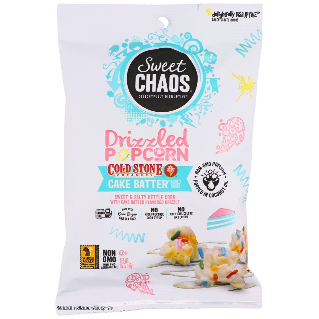Sweet Chaos Drizzled Popcorn - Cold Stone Cake Batter