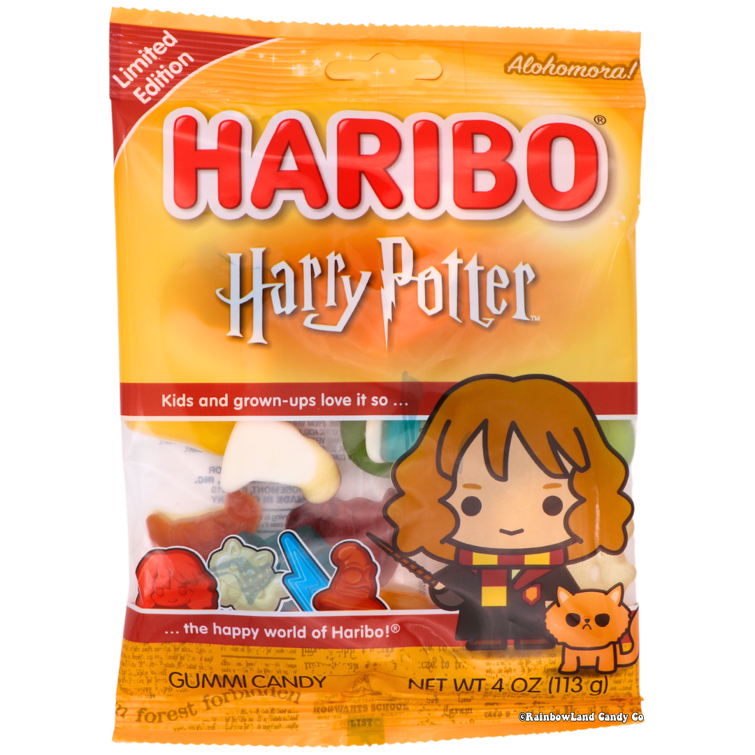 Haribo Harry Potter Gummies featuring Hermione packaging, 4 oz.