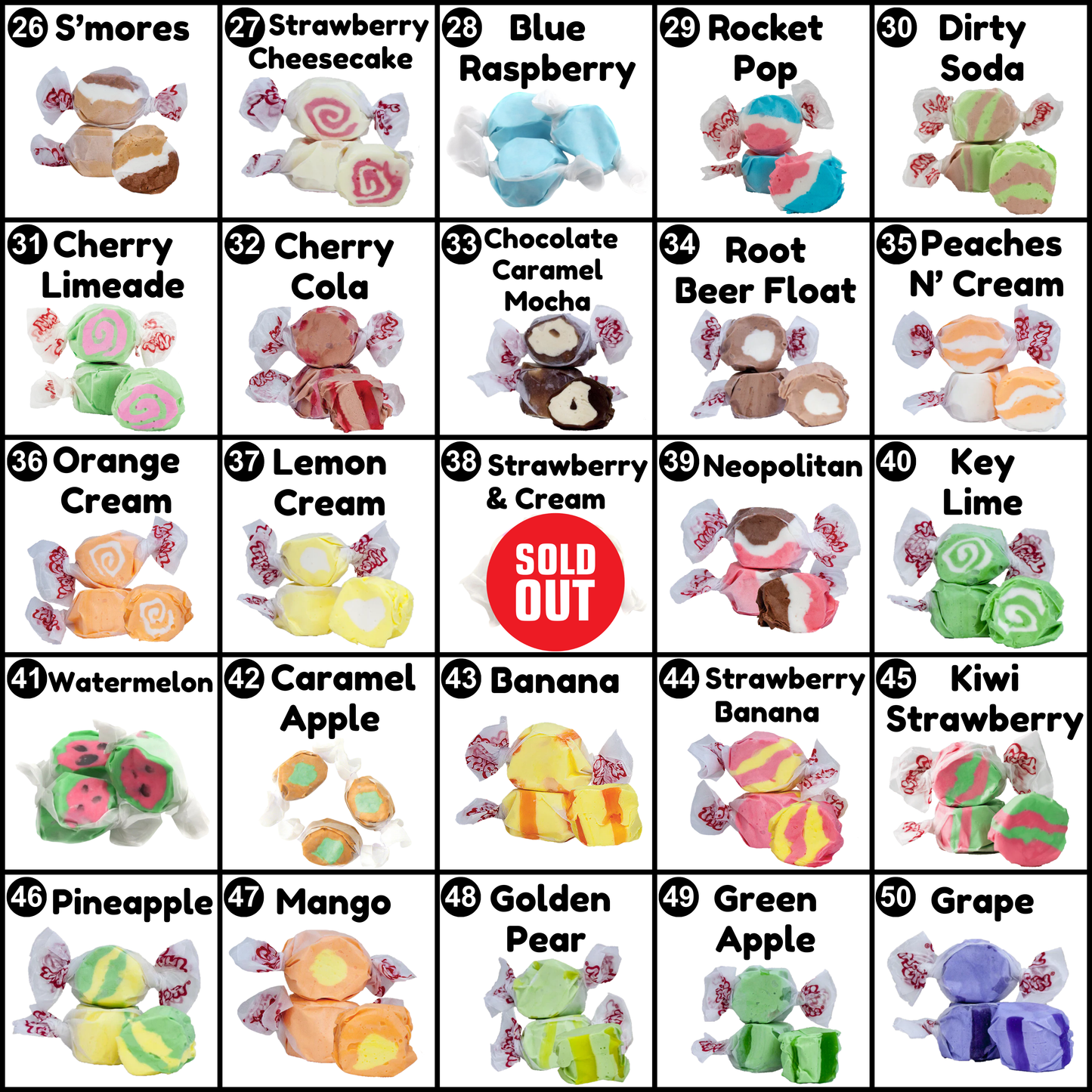 Custom Taffy Mix (16 oz) - 1 lb Taffy Pick and Mix - Build your own Taffy Bag - 8 Different Taffies!