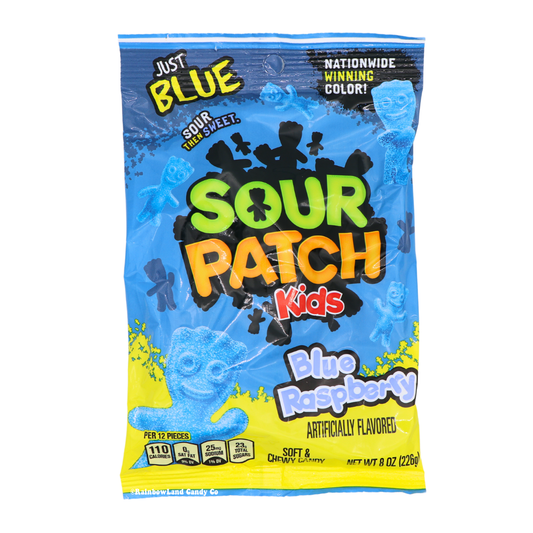 Sour Patch Kids Blue Raspberry 8 oz bag.