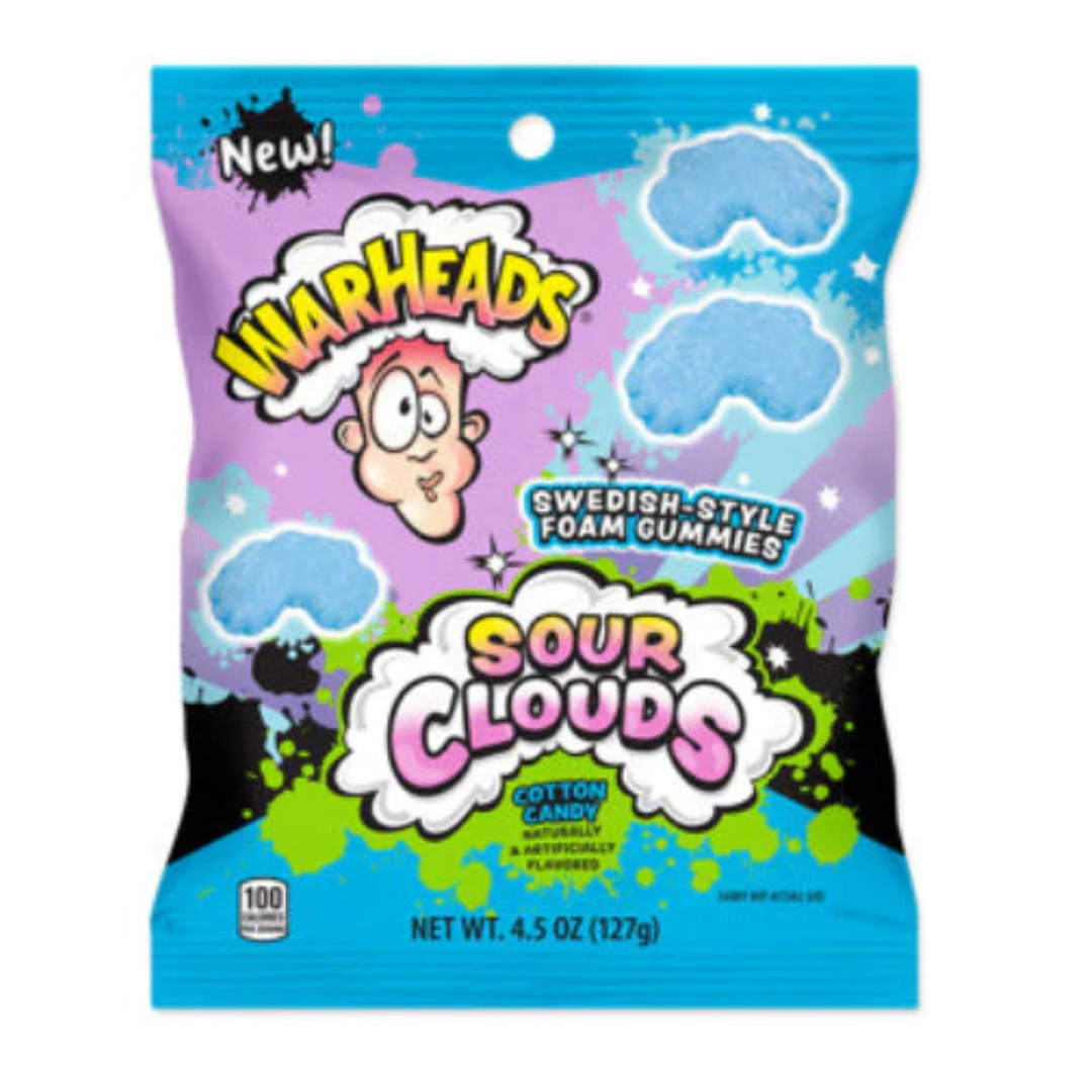 Warheads Sour Clouds Cotton Candy | Foam Gummies | 4.5 oz
