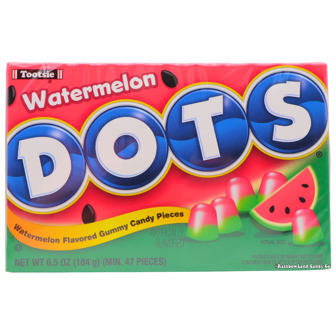 Watermelon flavored Dots candy packaging, 6.5 oz.