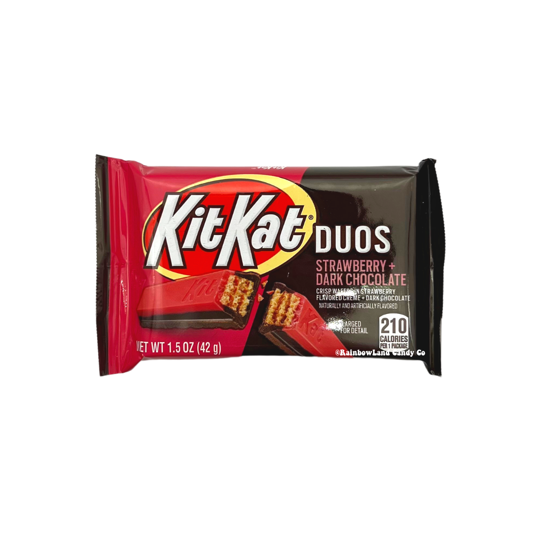Kit Kat Duos Strawberry and Dark Chocolate candy bar packaging