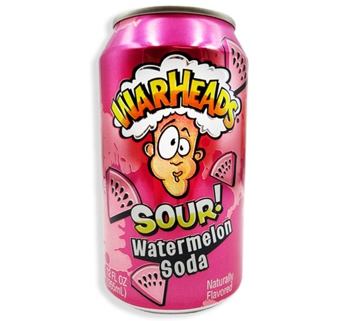 WarHeads Sour Soda Watermelon flavor can, 12 FL OZ.