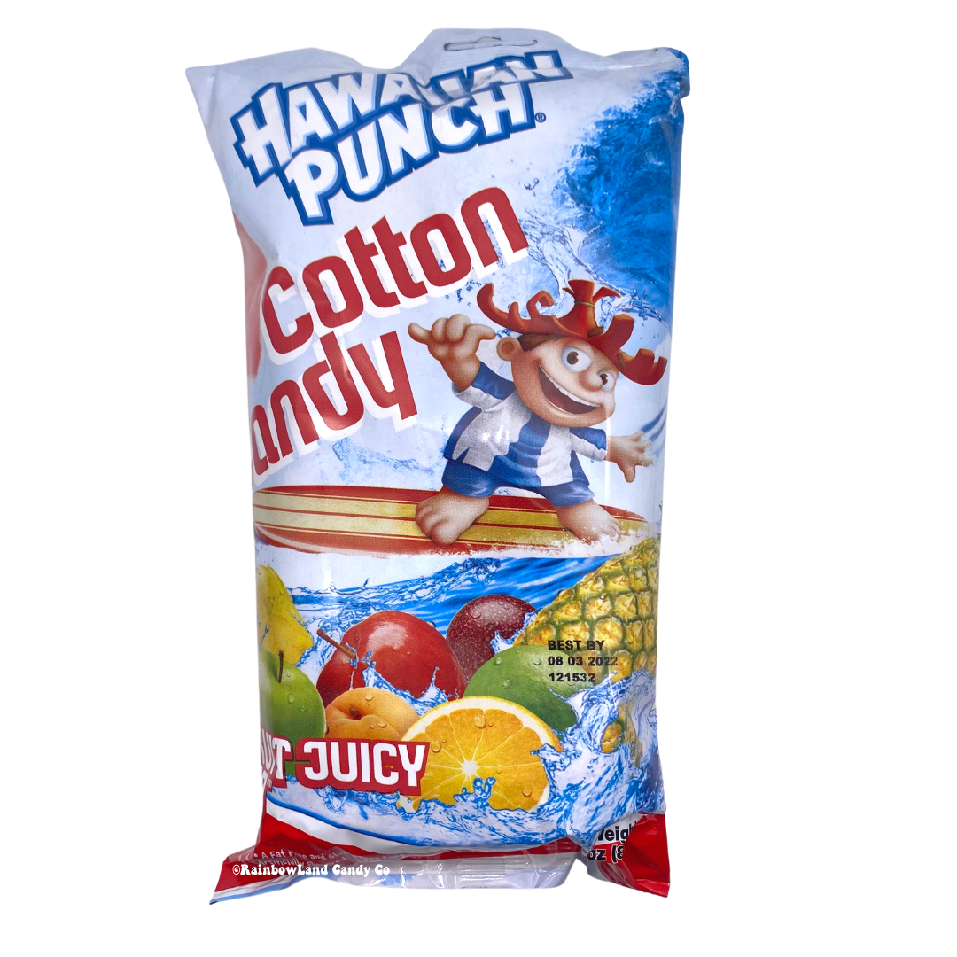 Hawaiian Punch cotton candy package with fruity graphics.