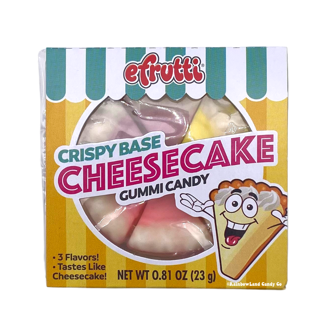 Efrutti Cheesecake Gummy Candy in cheesecake shape packaging.
