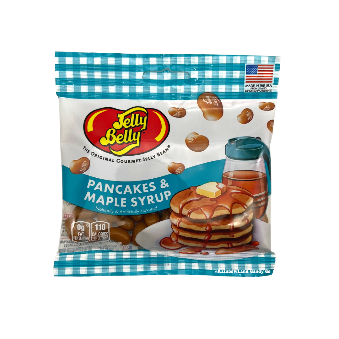 Jelly Belly Pancakes & Maple Syrup flavored jelly beans in a 3.5-ounce bag.