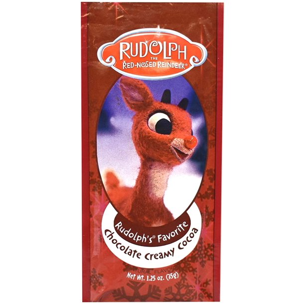 Rudolph Hot Cocoa packet with Rudolph illustration, 1.25 oz.