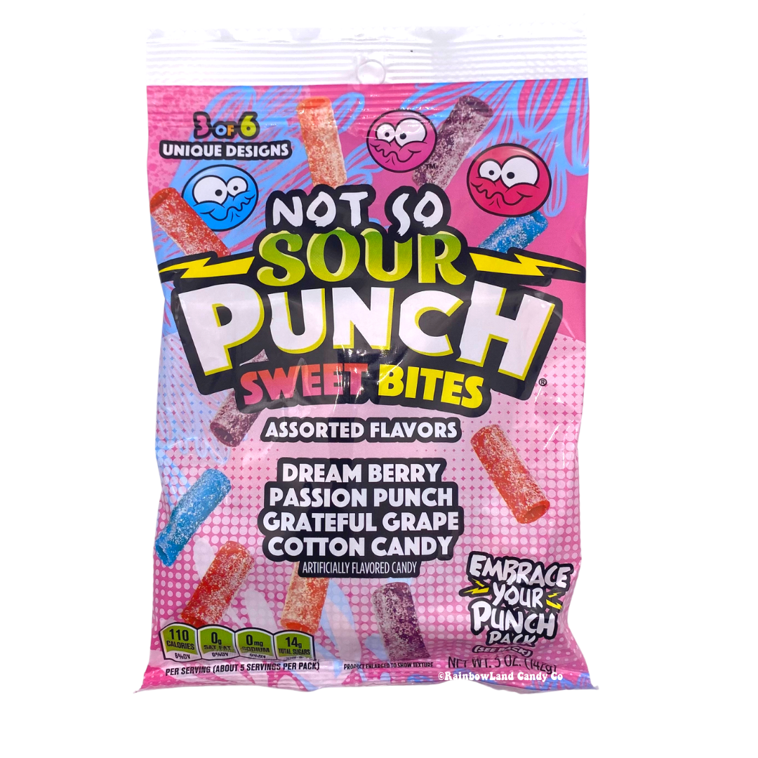 Sour Punch NOT So Sour Sweet Bites, assorted flavors, 5 oz bag.