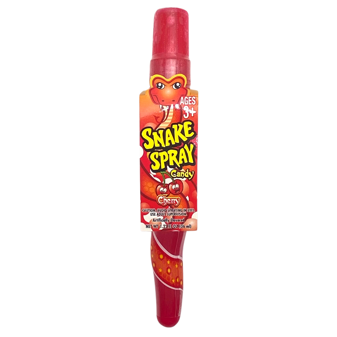 Snake Spray Candy with red packaging and snake design.