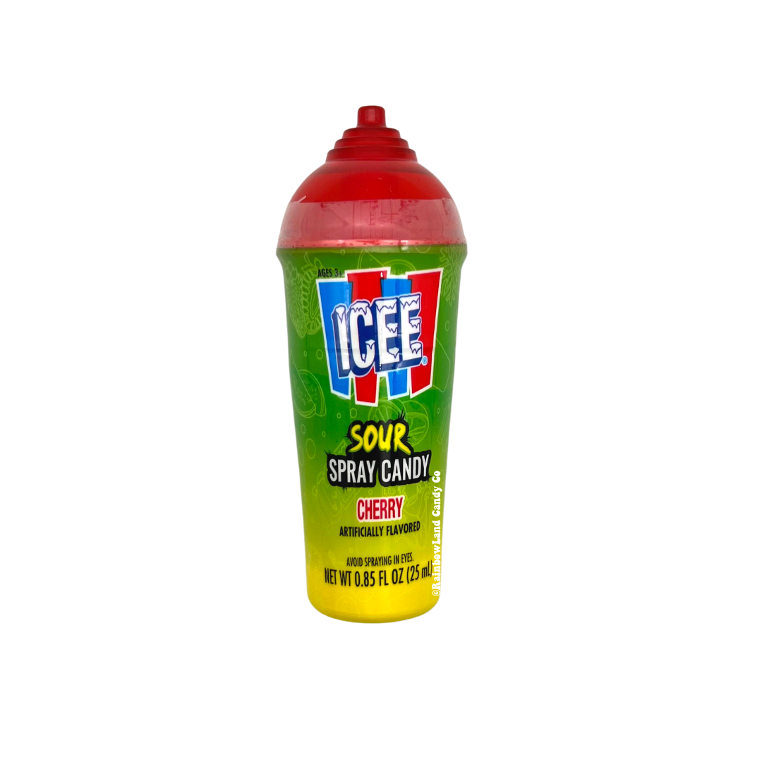 ICEE Sour Spray Candy in Cherry flavor packaging.