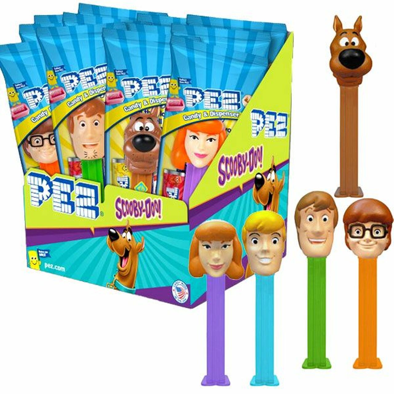 PEZ Scooby Doo dispenser with candy, random character selection.