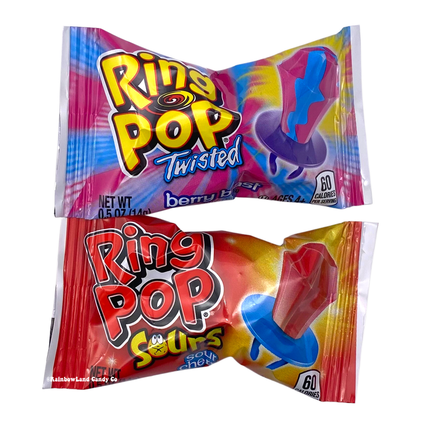 Ring Pop lollipop candy in assorted flavors.