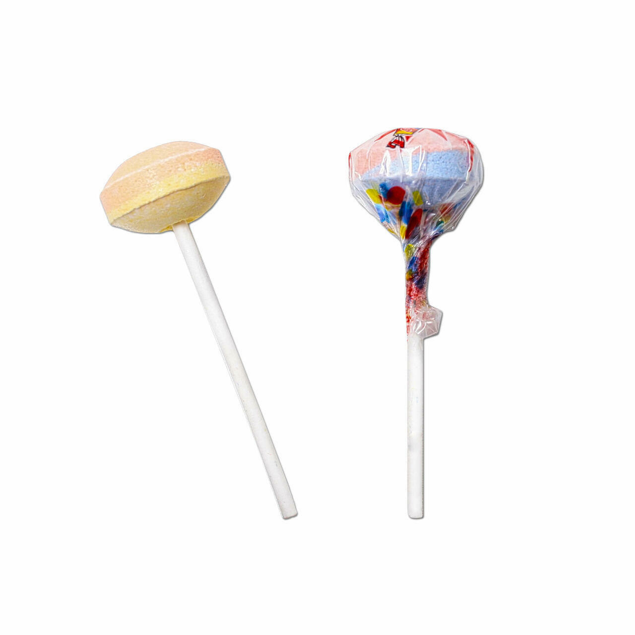 Smarties Mega Double Lolly with mixed colors, wrapper visible.