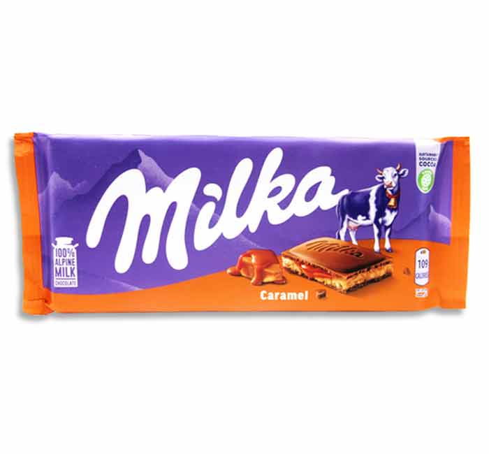 Milka Caramel Milk Chocolate Bar (from Europe)