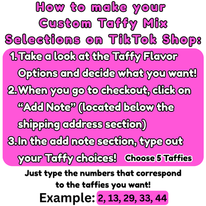 Custom Taffy Mix (10 oz) - Taffy Pick and Mix - Build your own Taffy Bag - 5 Different Taffies!