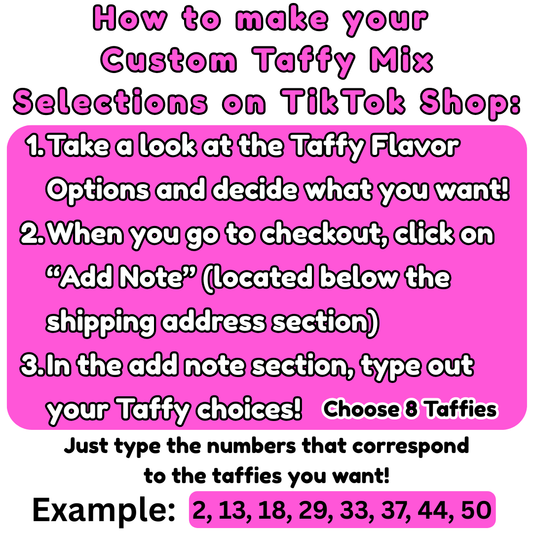 Custom Taffy Mix (16 oz) - 1 lb Taffy Pick and Mix - Build your own Taffy Bag - 8 Different Taffies!