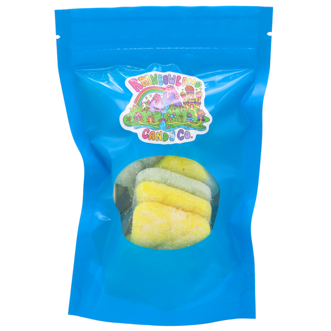Bubs Sour Foam Rombs candy bag with tutti frutti flavor.