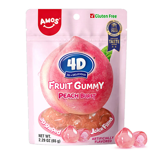 4D Peach Juicy Burst Gummies