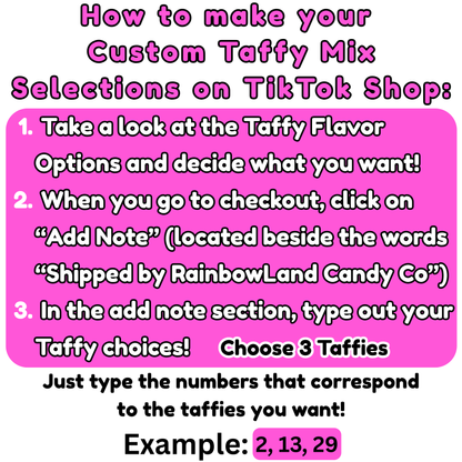 Custom Taffy Mix (6 oz) - Taffy Pick and Mix - Build your own Taffy Bag - 3 Different Taffies!