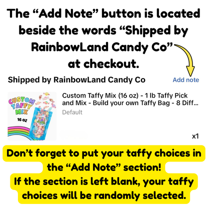 Custom Taffy Mix (16 oz) - 1 lb Taffy Pick and Mix - Build your own Taffy Bag - 8 Different Taffies!