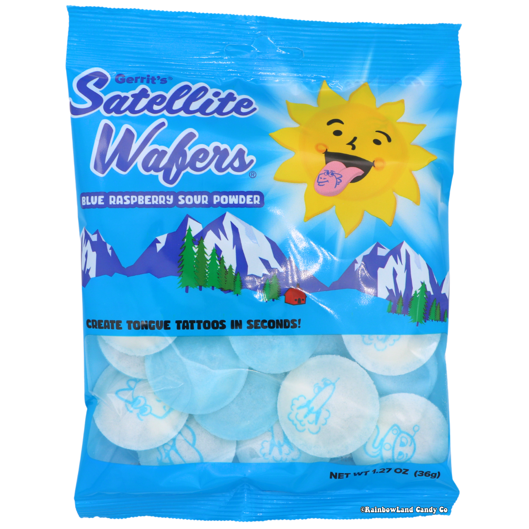Satellite Wafers Blue Raspberry - New Flavor Delight – RainbowLand Candy Co