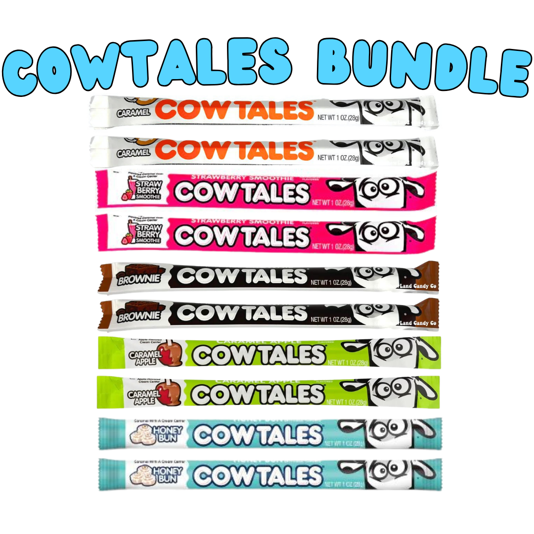 Cow Tales Bundle | 10 Piece Variety Pack | Original, Strawberry Smoothie, Brownie, Caramel Apple & Honey Bun