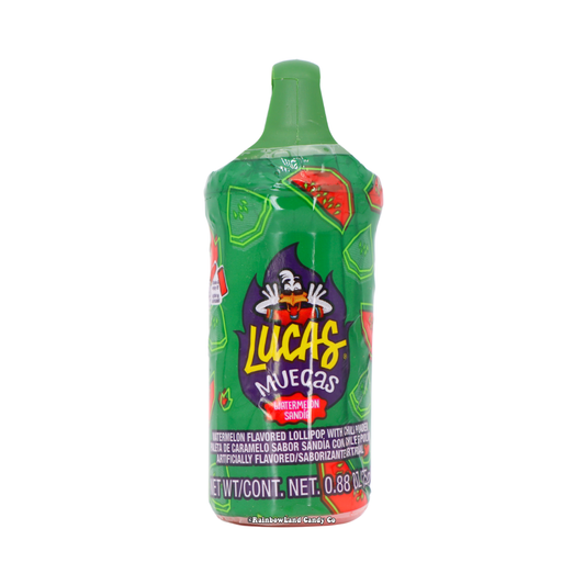 Lucas Muecas Watermelon lollipop with chili powder dip.