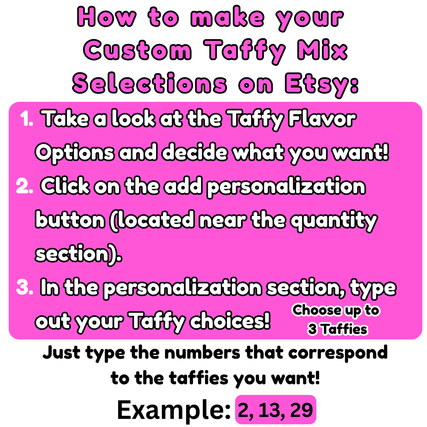 Custom Taffy Mix 6 oz - Taffy Pick and Mix - Build your own Taffy Bag