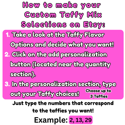 Custom Taffy Mix 6 oz - Taffy Pick and Mix - Build your own Taffy Bag