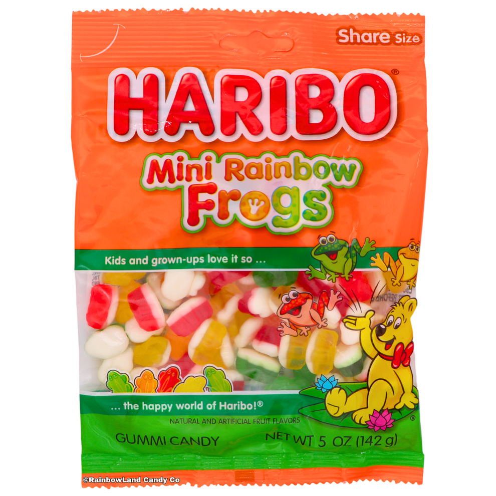 Haribo Mini Rainbow Frogs Gummies - Delicious 4 Flavors 5 oz Bag ...