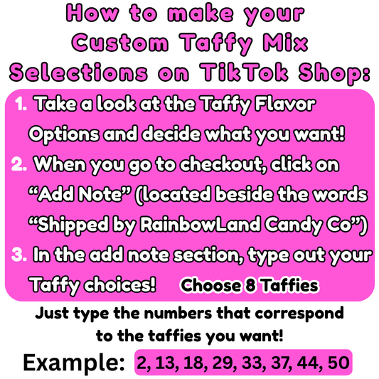 Custom Taffy Mix (16 oz) - 1 lb Taffy Pick and Mix - Build your own Taffy Bag - 8 Different Taffies!