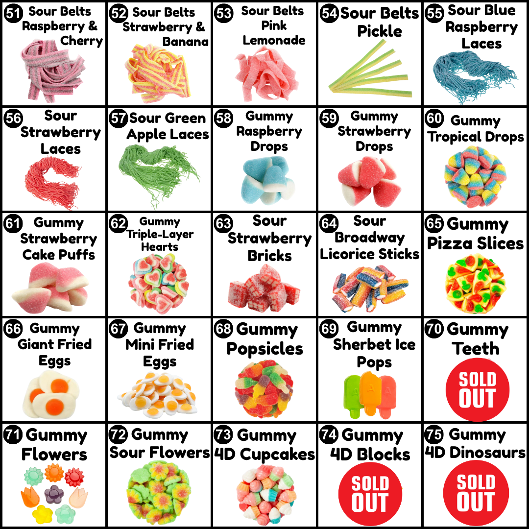 Custom Candy Mix (16 oz) - 1 lb Pick and Mix - Build your own Candy Bag - 8 Different Candies