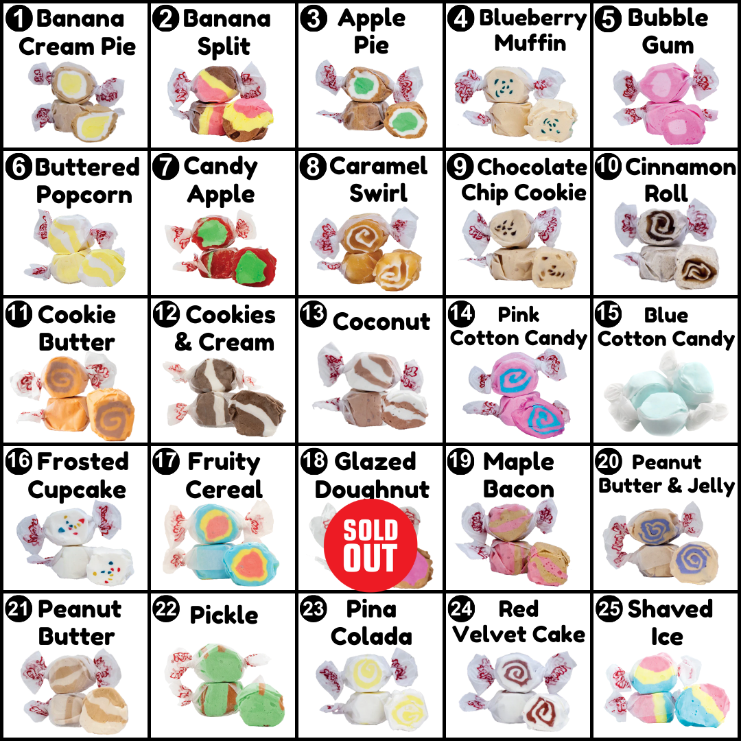 Custom Taffy Mix (16 oz) - 1 lb Taffy Pick and Mix - Build your own Taffy Bag - 8 Different Taffies!