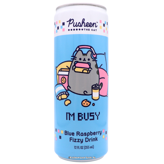 Pusheen I'm Busy Blue Raspberry Fizzy Drink
