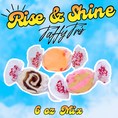 Rise & Shine Taffy Trio Mix | Cinnamon Roll, Maple Bacon, & Orange | 6 oz