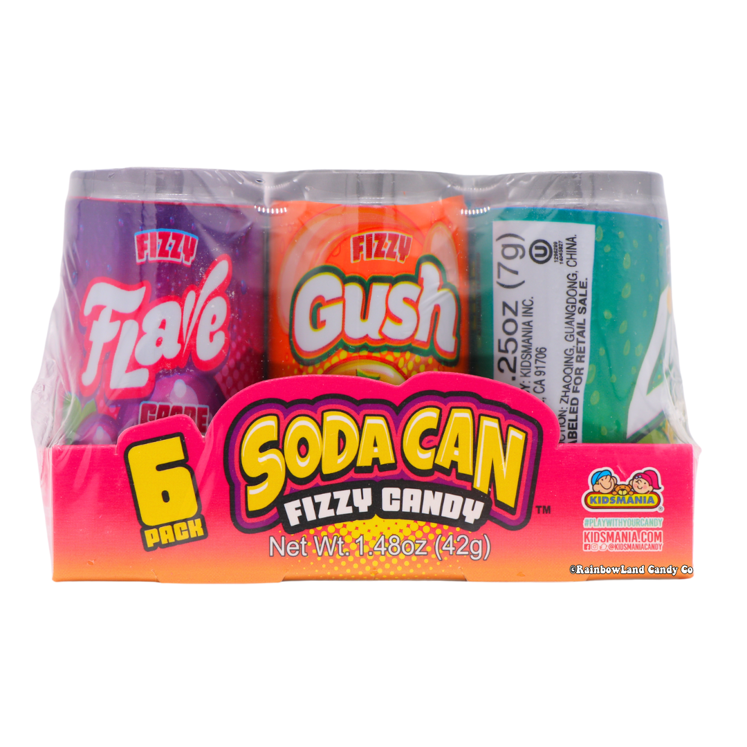 Fizzed Can Soda Can Fizzy Candy | 6 Pack Mini Soda Can Candy – RainbowLand Candy Co