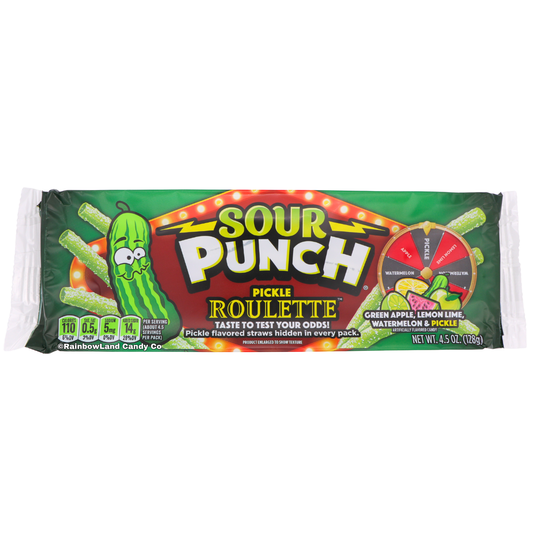 Sour Punch Pickle Roulette Straws (Best By Date: 9/18/25)