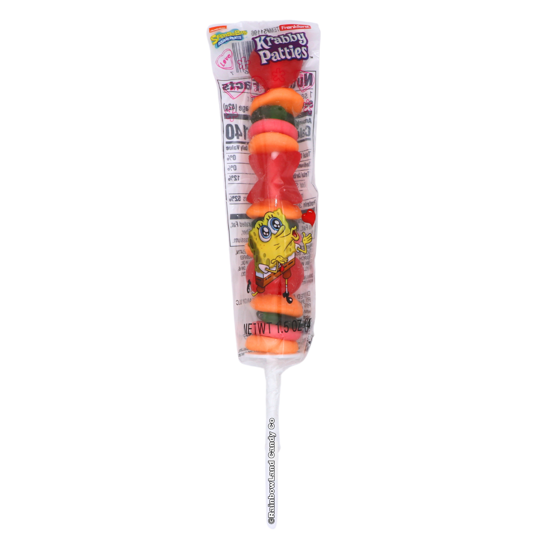 Spongebob Squarepants Valentine Krabby Patty Gummy Kabob Candy
