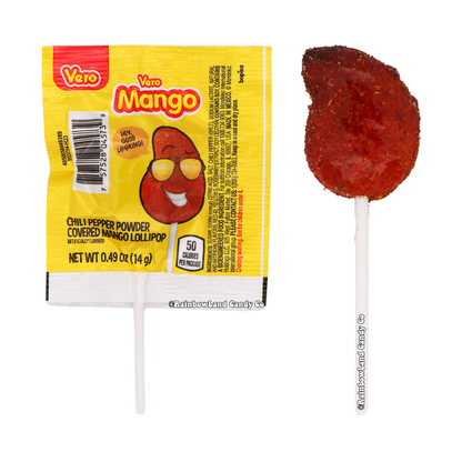 Vero Mango Candy Pop Rebanadita With Chili – Mexican Spicy Mango Slices – 20-Pack