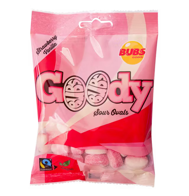 Bubs Strawberry & Vanilla Sour Ovals (from Sweden)