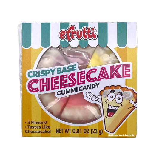 Efrutti Cheesecake Gummy Candy in cheesecake shape packaging.
