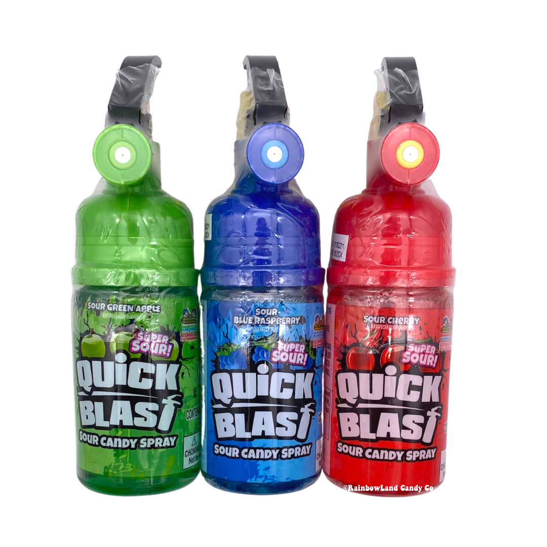 Quick Blast Raspberry Spray Quick Blast Sour Spray Candy – RainbowLand Candy Co